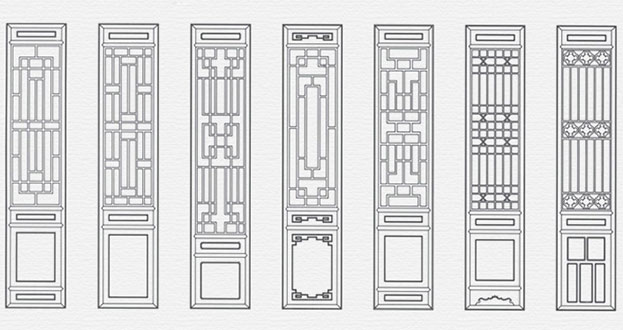 鹤山常用中式仿古花窗图案隔断设计图